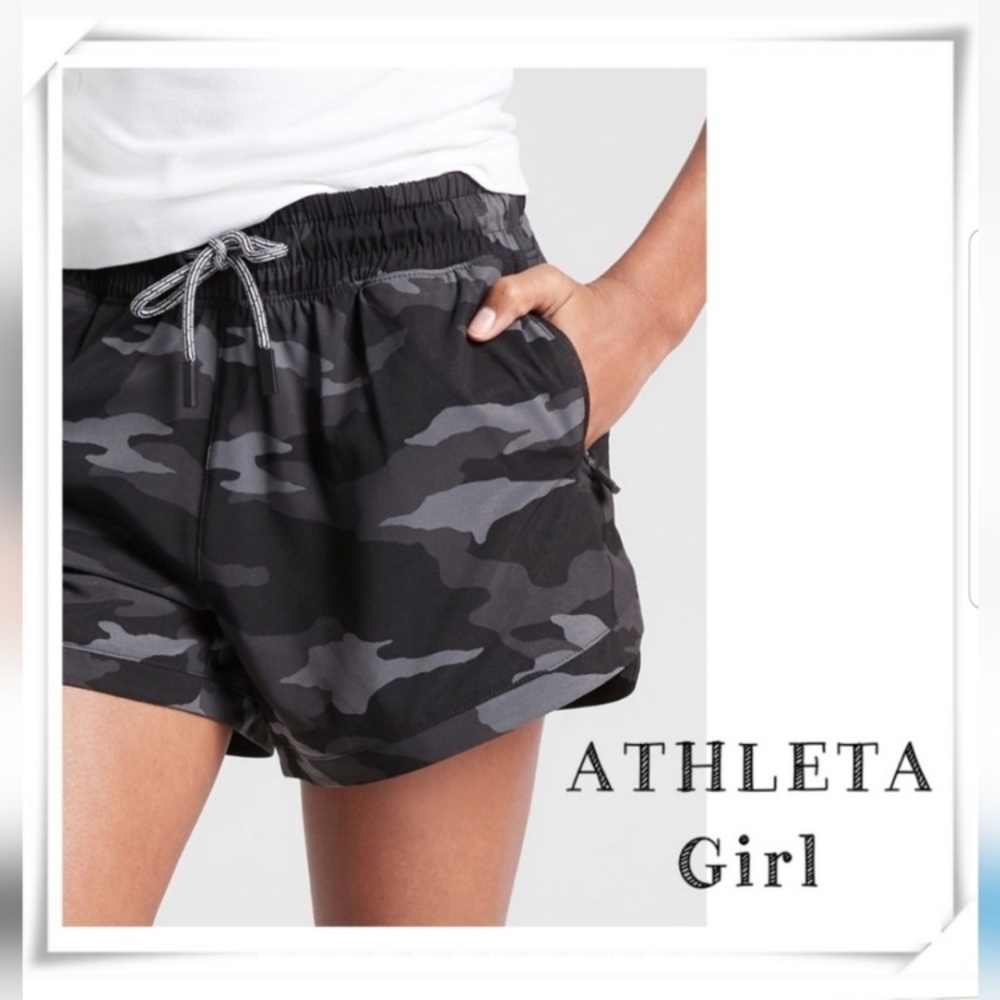 Athleta Girls Black Camo Print All Play Shorts L 12